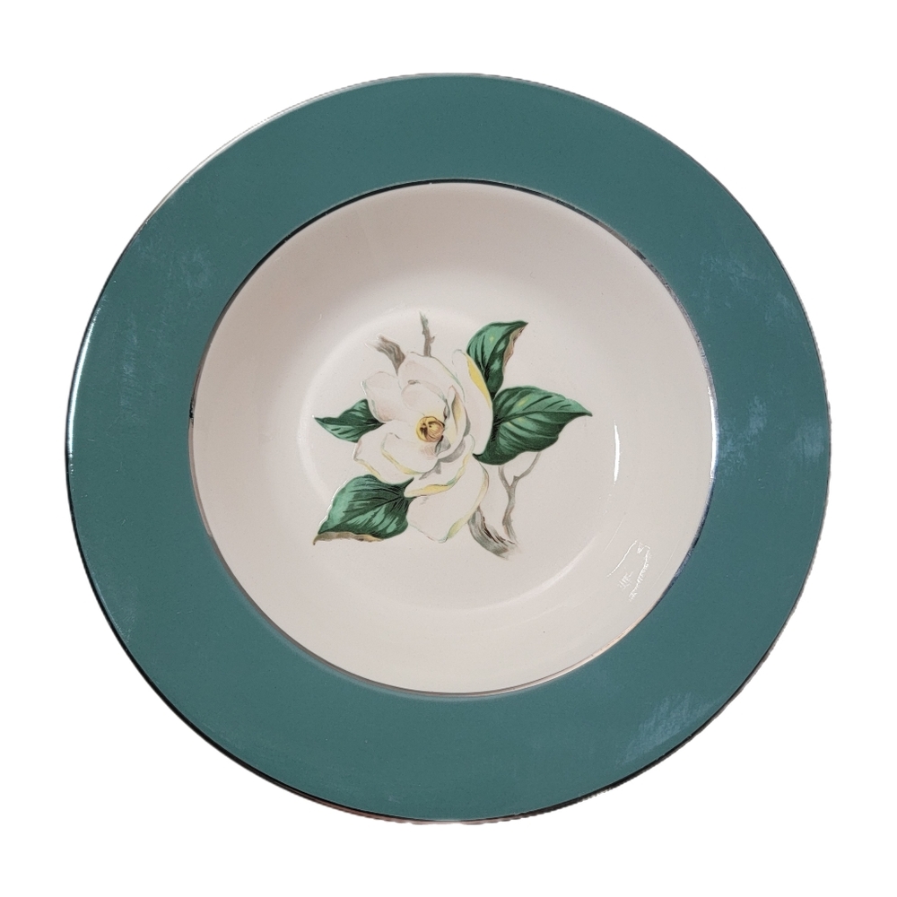 Vntg Homer Laughlin Cavalier Green Salad Bowl Gardenia Print B53N5 Replacement
